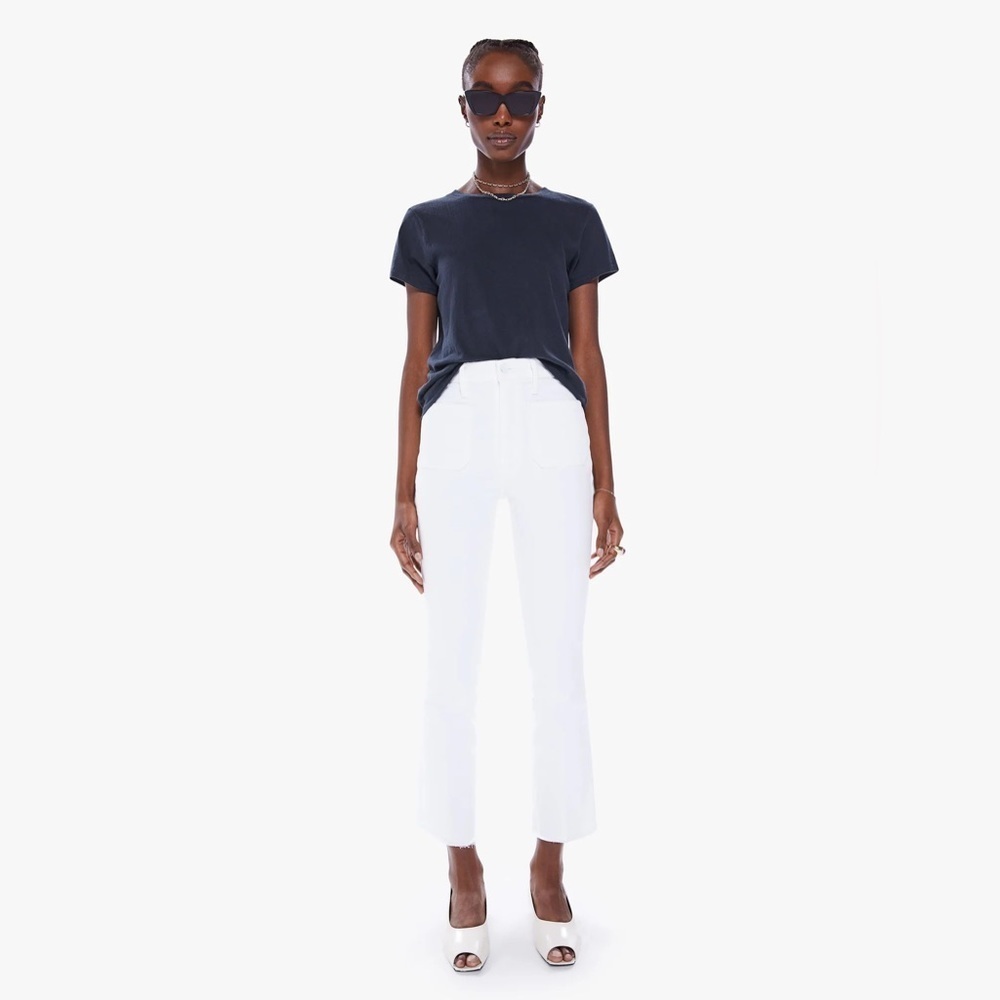MOTHER The Hustler Patch Pocket Ankle Fray Size 25 NWT